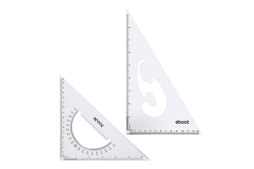 2 Pack Large Transparent Triangle Ruler Set (30/60 & 45/90 Degrees)