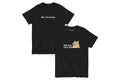 Black t-shirt with text that reads "Tell Your Dog I Said Hi" and a dog graphic on a white background