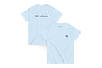 Light blue t-shirt with 'QC Pet Studies' logo on the back, Q on the front