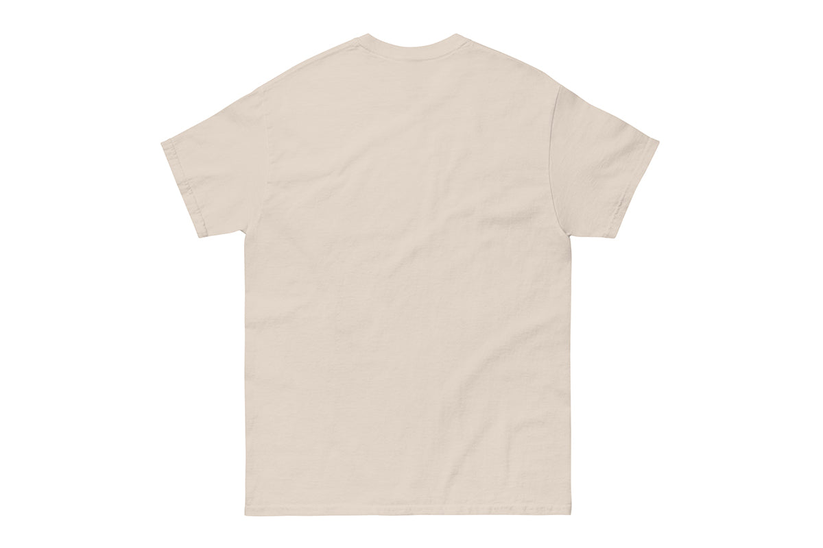 Beige t-shirt back on a white background