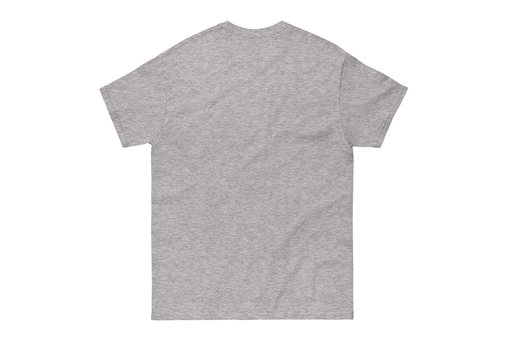 Gray t-shirt back on a white background