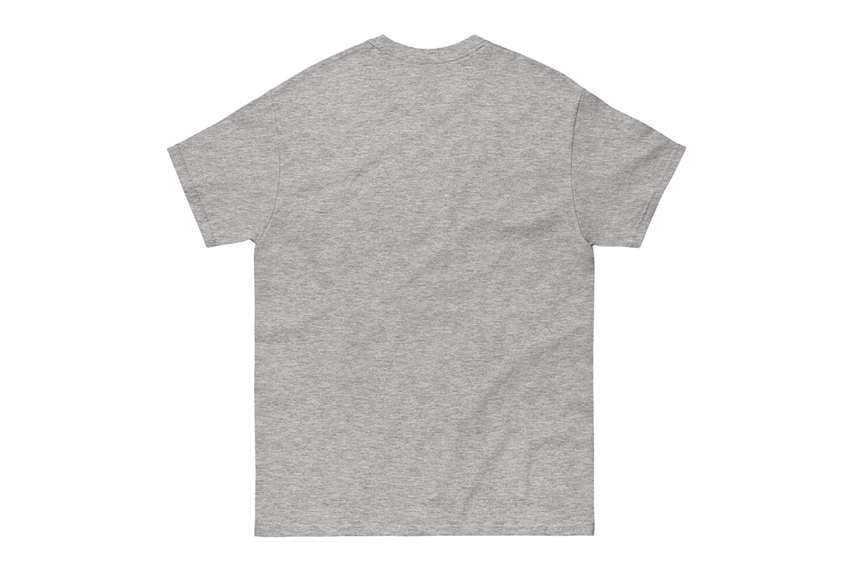 Gray t-shirt back on a white background