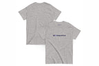 Gray t-shirt with 'QC Design School' logo on a white background