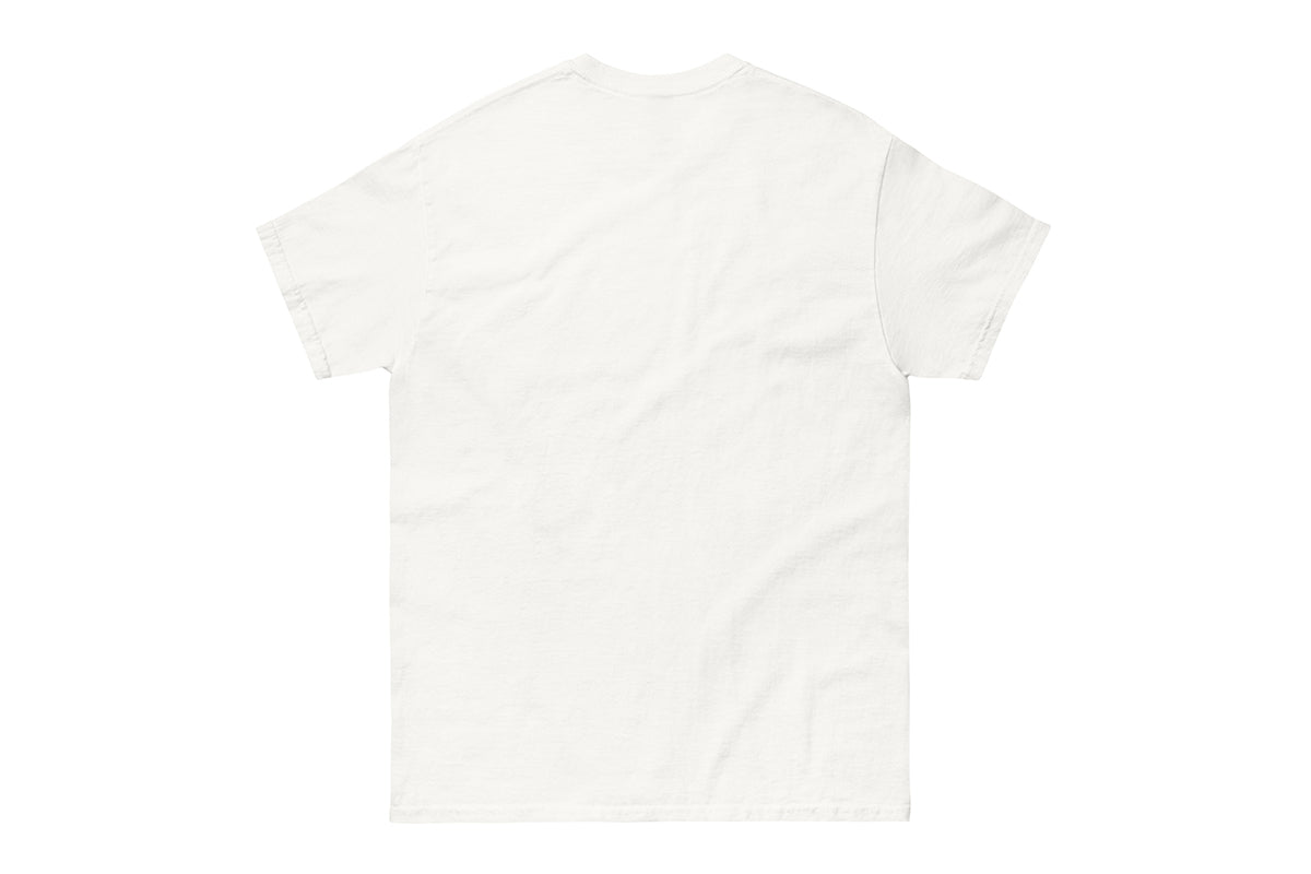Plain white t-shirt back on a white background