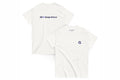 Two white shirts, front and back with QC Design School logos on a white background