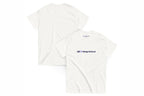 White t-shirt with 'QC Design School' logo on a white background