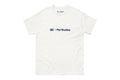 White t-shirt with 'QC Pet Studies' text on a white background