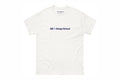 White t-shirt with 'QC Design School' logo on a white background