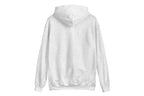 Grey hoodie back on a white background