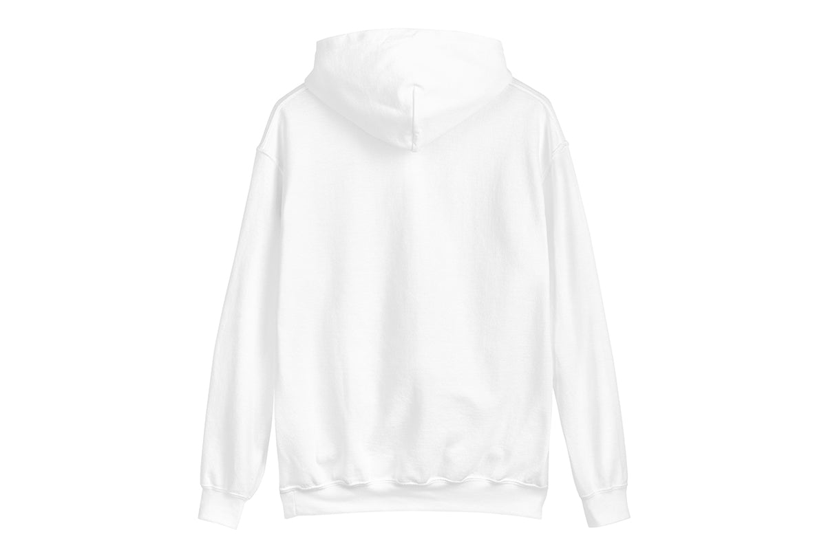 White hoodie back on a white background