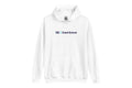 White hoodie with 'QC Event School' text on a white background