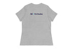 Gray t-shirt with 'QC Pet Studies' logo on the back against a white background
