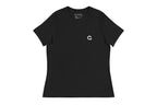 Front of black t-shirt with a white Q on chest.