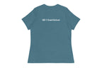 Blue t-shirt back with 'QC Event School' text on a white background