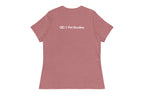 Pink t-shirt with 'QC Pet Studies' text on the back against a white background