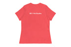 Red t-shirt back with 'QC Pet Studies' text on a white background