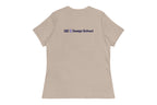 Beige t-shirt with 'OC Design School' logo on the back against a white background