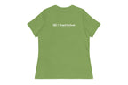 Green t-shirt with 'QC Event School' text on the back against a white background
