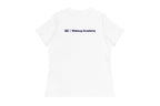 Back of White t-shirt with 'OC Makeup Academy' text on a white background
