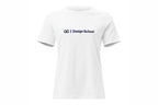 White t-shirt with 'QC Makeup Academy' logo on a white background